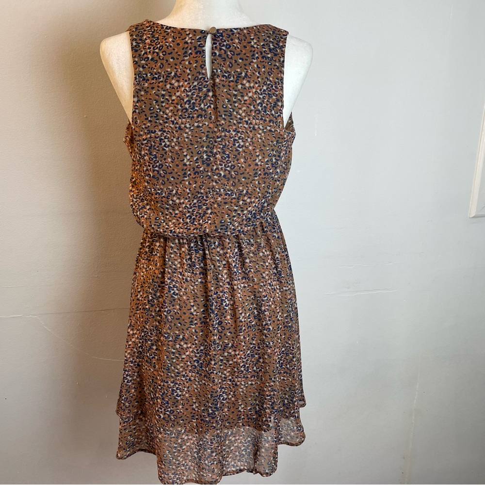 Lush Bohemian Animal Print Sleeveless Fit & Flare Dress Women’s size Medium - Picture 5 of 6